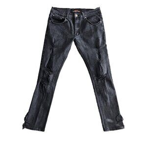 Copper Rivet Jeans Men's Size 32x30 Black Distressed Stretch RN# 140689